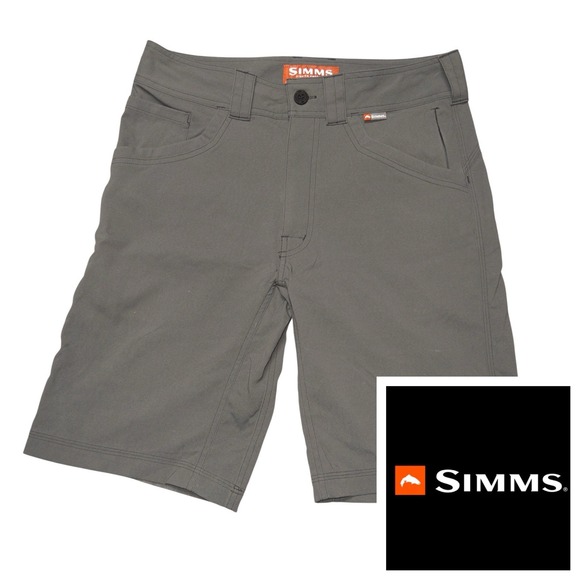 Simms Pants - Simms Fishing Gear Womens Gray Shorts 30W Outdoors‎ Quick Dry Lake Boating